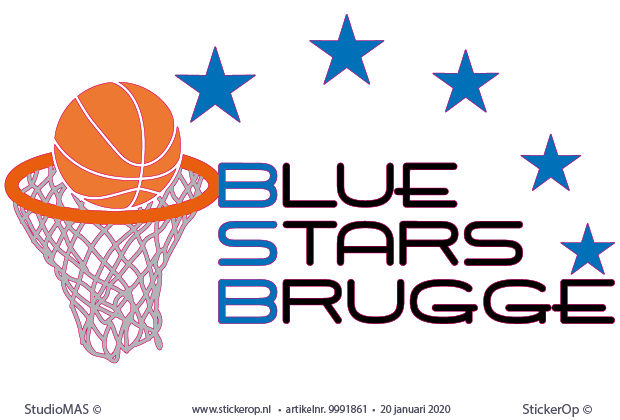 Muursticker sportlogo - Blue Stars Brugge muursticker sportlogo - Bleu Stars Brugge