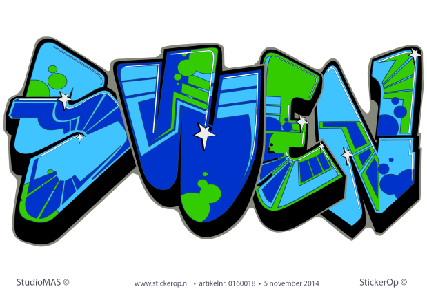 Graffiti Swen muursticker graffiti Swen