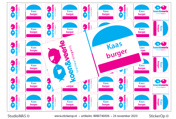 - vlaggetjes-stickers - Koen en Veerle -Kaas burger