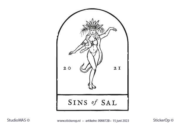 Raamsticker zakelijk logo - Sins of Sal 2023