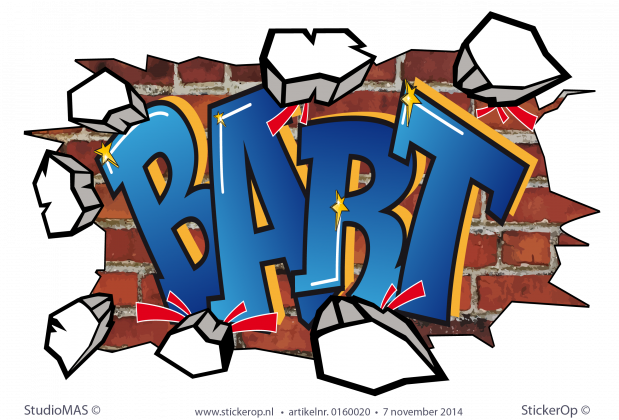 Graffiti Bart muursticker graffiti Bart