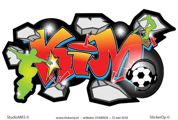 Muurstickers graffiti - Kim
