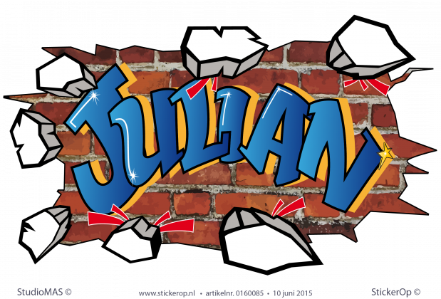 Muursticker graffiti type G - Julian muursticker graffiti type G Julian