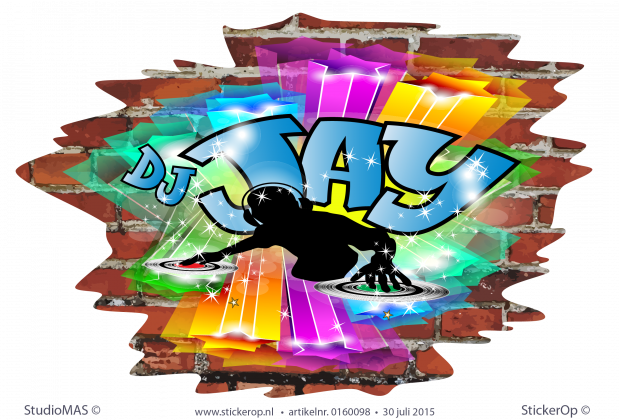 Muursticker graffiti DJ - Jay muursticker graffiti DJ-Jay