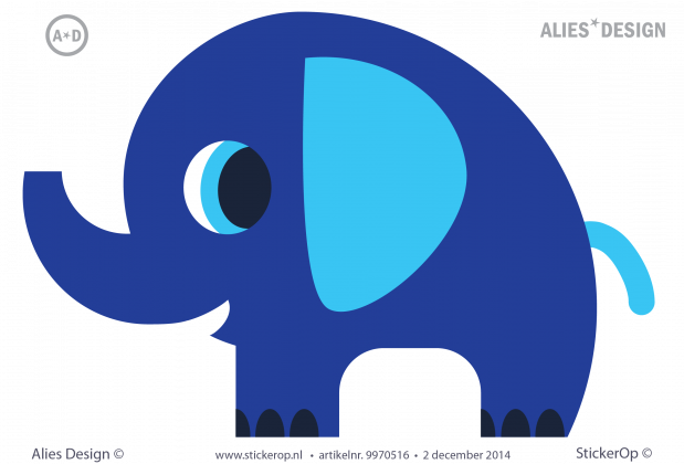 muursticker alies design olifant