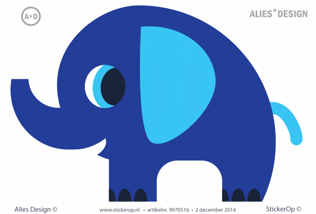 Muurstickers thema muursticker alies design olifant