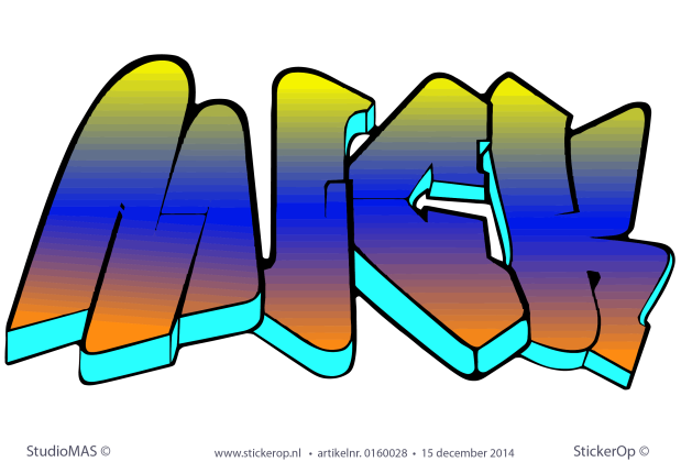 Graffiti Mick muursticker graffiti Mick