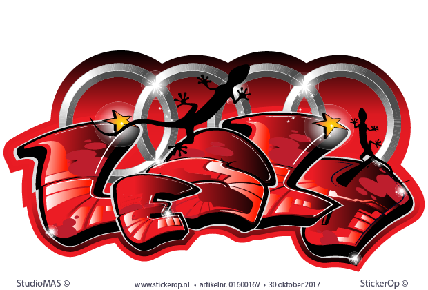 Muurstickers graffiti naar eigen wens - Lesly muursticker graffiti Lesly