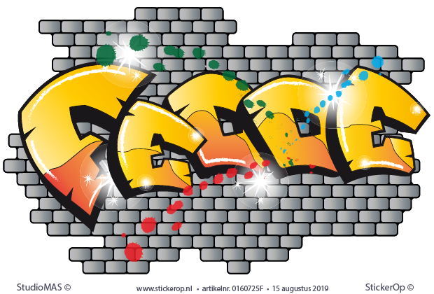 Muursticker graffiti Sunny Beach - Fedde - Graffiti naamsticker sunny beach - Fedde