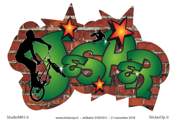 graffiti naamsticker thema sport - Jesper