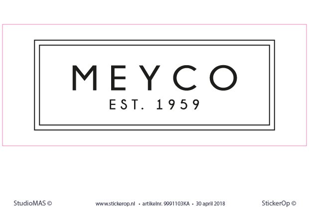 Stickers zakelijke toepassing - logo Meyco - zonder pay-off Muursticker zakelijk beursdecoratie - Meyco logo - zonder payoff