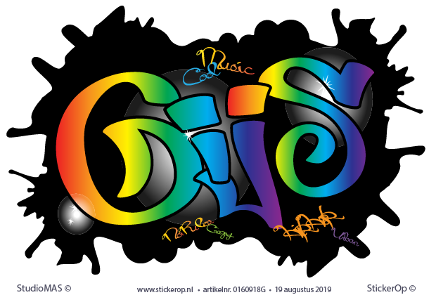 Muursticker graffiti Rainbow - Gijs - Gijs