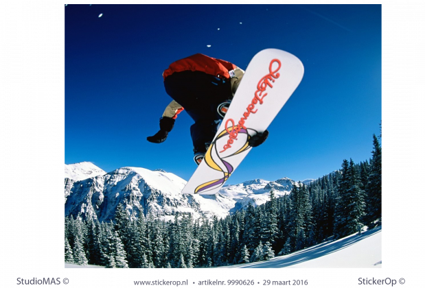 Sticker van eigen foto - Bianca's wintersport muursticker van eigen foto Biancas wintersport