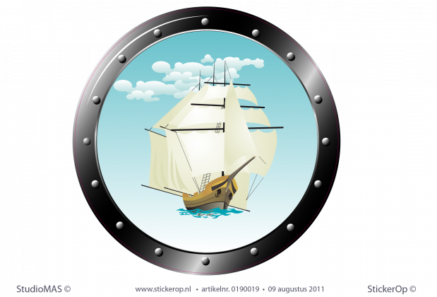 Muurstickers thema muursticker full colour patrijspoort piraat