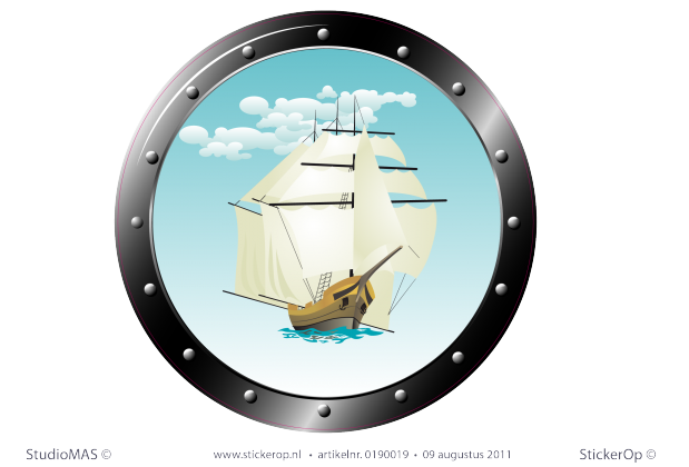 Muurstickers thema muursticker full colour patrijspoort piraat