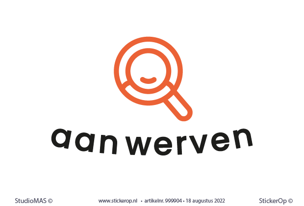 Muur-, deur-, raamsticker zakelijk logo - Aan werven - Aan Werven