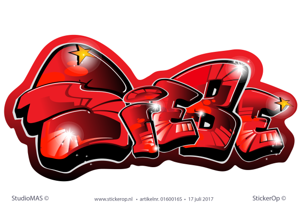 Muursticker full colour graffiti - Siebe muursticker graffiti Siebe