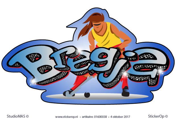 Muurstickers graffiti thema hockey - Bregje muursticker graffiti Bregje