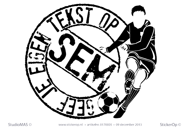 Muurstickers thema muursticker naamstempel voetbal