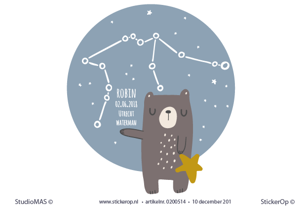 Babykamer sterrenbeeld naamsticker