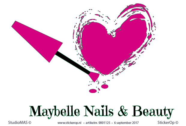 Muurstickers zakelijk logo - Maybelle Nails & Beauty