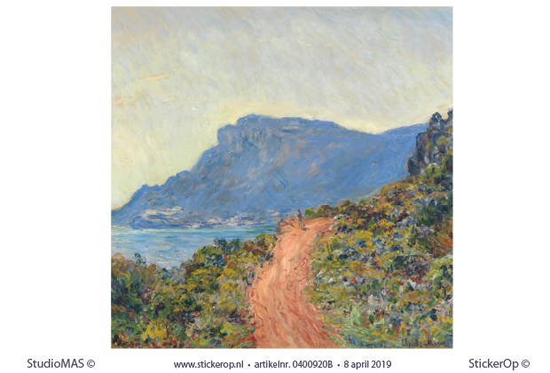 La Corniche bij Monaco - vierkant uitsnede - Claude Monet Corniche bij Monaco-Claude Monnet-vierkant