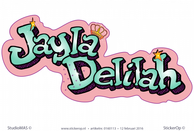 Muursticker graffiti - Jayla Delilah muursticker graffiti Jayla