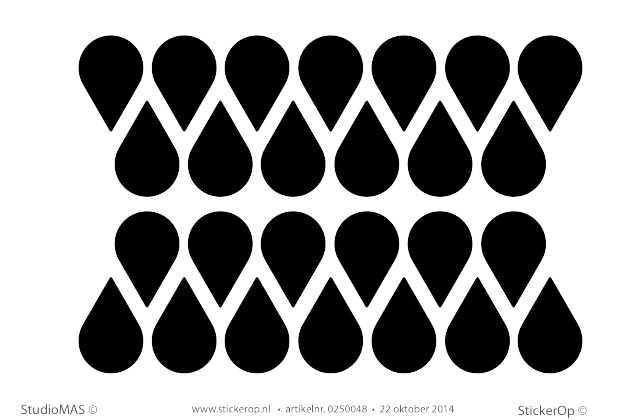 Muurstickers decoratie zelf maken - druppels 5 cm - 26 stuks muursticker zelf maken drupperls 5cm
