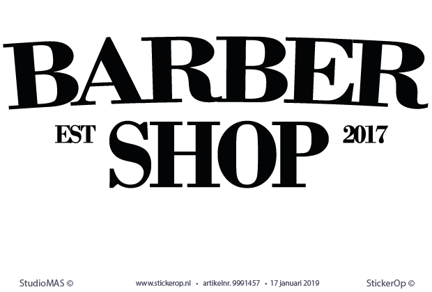 Muur-, deur-, raamsticker zakelijk logo - BarberShop -logo BarberShop