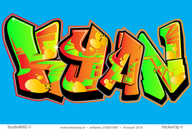 Muurstickers graffiti - Kyan muursticker graffiti type A Kyan