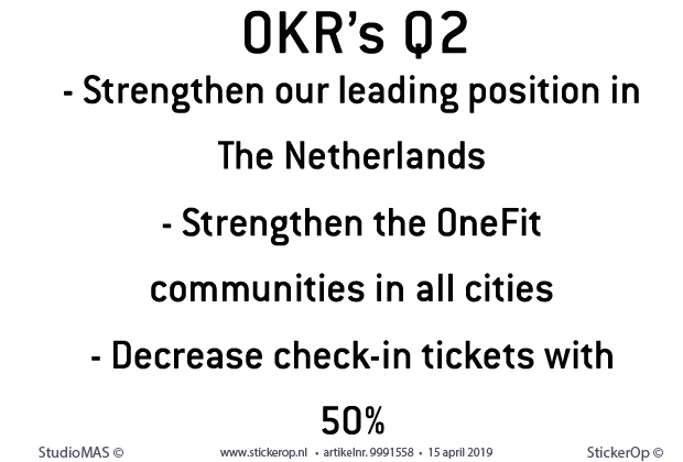 zakelijke teksten - Objectives and Key Results van One-Fit - zakelijke teksten - OKRs van OneFit