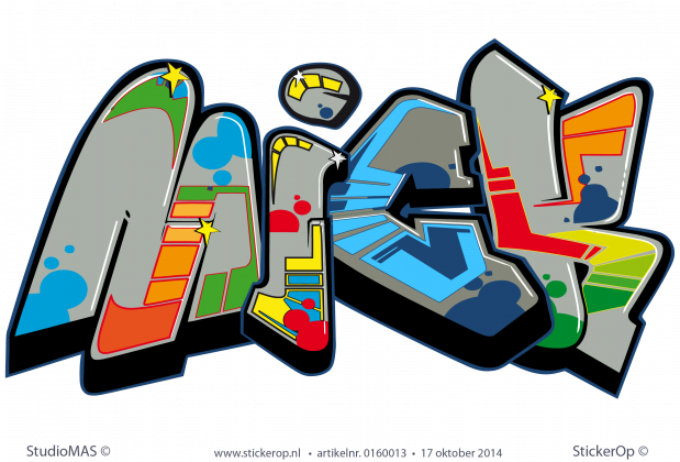 Muurstickers thema muursticker graffiti Mick