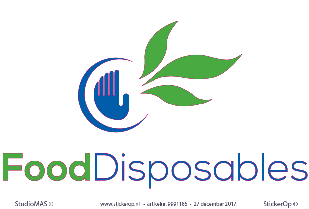 Muurstickers zakelijke toepassing - logo Food Disposables zakelijke toepassing - logo Food Disposables