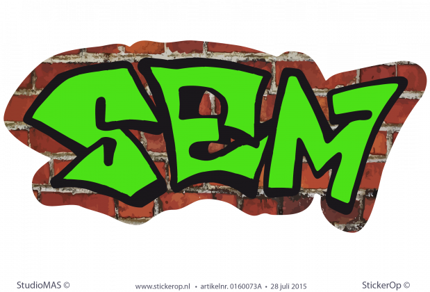 Muursticker voorbeeld Graffiti type B - Sem muursticker graffiti typeB Sem