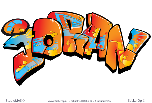 Muurstickers graffiti - Joran muursticker graffiti Joran