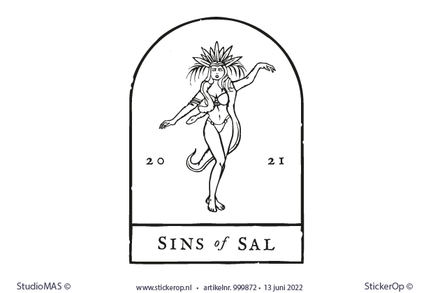 Raamsticker zakelijk logo - Sins of Sal