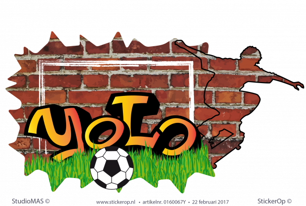 Muursticker full colour graffiti thema sport - Yolo muursticker graffiti sportieve Yolo