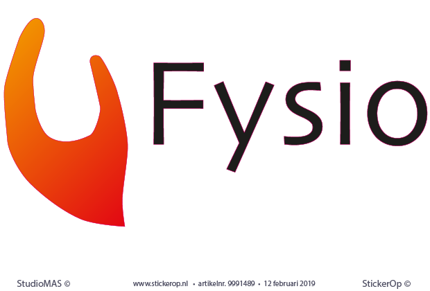 Muur-, deursticker zakelijk logo - U-Fysio logo - U-Fysio