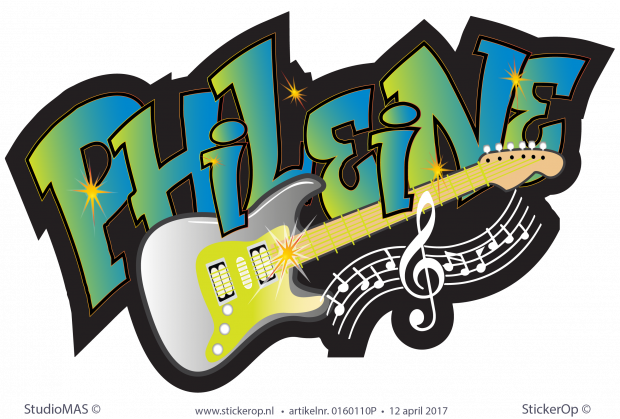 Muurstickers graffiti - thema muziek - Phileine muursticker graffiti Phileine