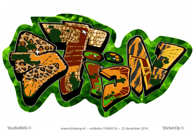 Muursticker Graffiti Jungle muursticker graffiti Stijn jungle