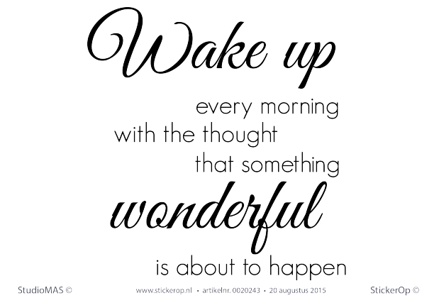 StickerOp - Muursticker slaapkamer - Wake up .... StickerOp - Muursticker slaapkamer - Wake up ....