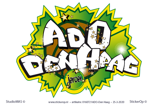 Muursticker supporter ADO Den Haag full colour graffiti voetbalclub graffiti ADO Den Haag