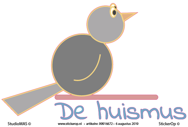 Muursticker zakelijk logo - De Huismus zakelijk logo - De Huismus
