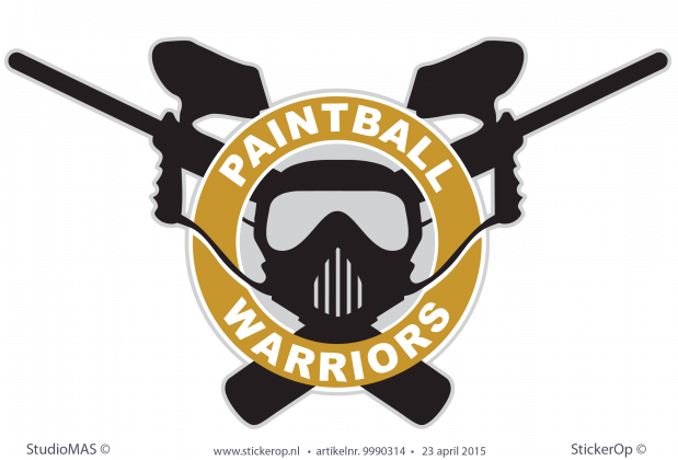 Muursticker logo Paintball Warriors muursticker van eigen logo paintball warriors