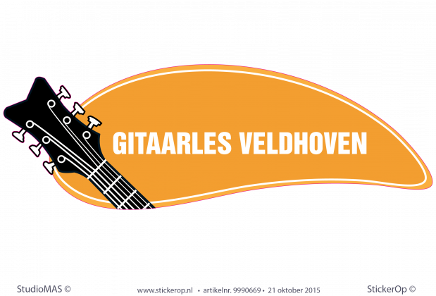 muursticker zakelijk logo gitaarles veldhoven