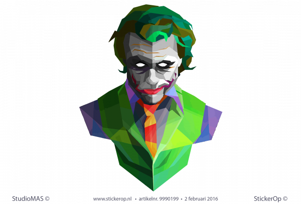 muurstickers van zelf aangeleverd plaatje Remcos joker