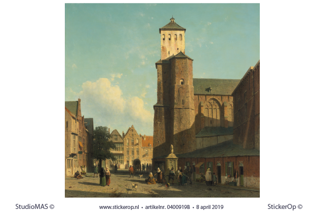 De kerk van St.Denis te luik - vierkant uitsnede - Jan Weissenbruch kerk van St Denis te Luik-Jan Weissenbruch-vierkant
