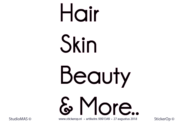 Raamstickers zakelijke teksten - Hair Skin Beauty & More - Hair-Skin-Beauty