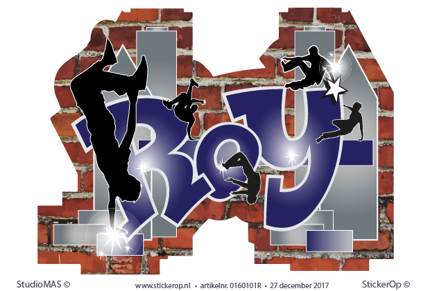 Muurstickers graffiti thema sport freerunning - Roy