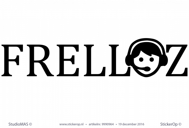Muur-, deur-, raamsticker zakelijk logo - Frelloz Muursticker zakelijk logo Frelloz